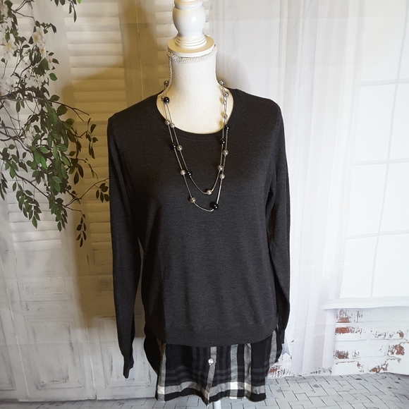 Dalia Sweaters - 3/$30 Dalia grey black plaid mock layered sweater